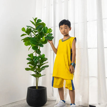 Dlight Decor 122cm Large Ficus Tree Branch with Tropical Rubber Leaves
