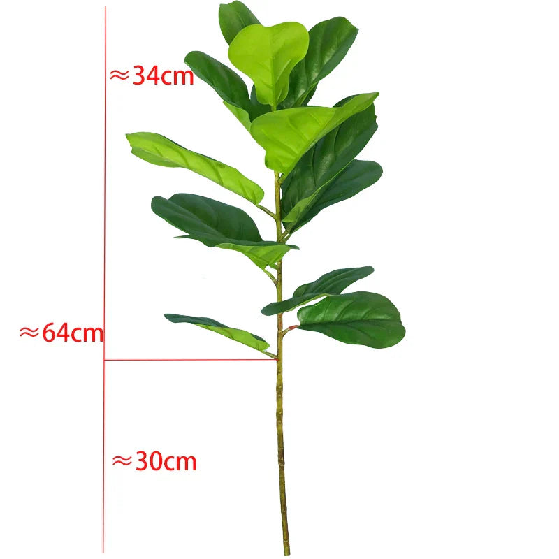 Dlight Decor 122cm Large Ficus Tree Branch with Tropical Rubber Leaves