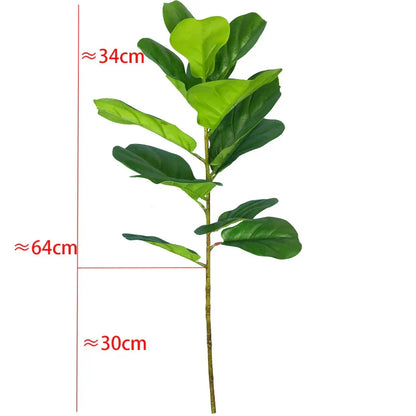 Dlight Decor 122cm Large Ficus Tree Branch with Tropical Rubber Leaves