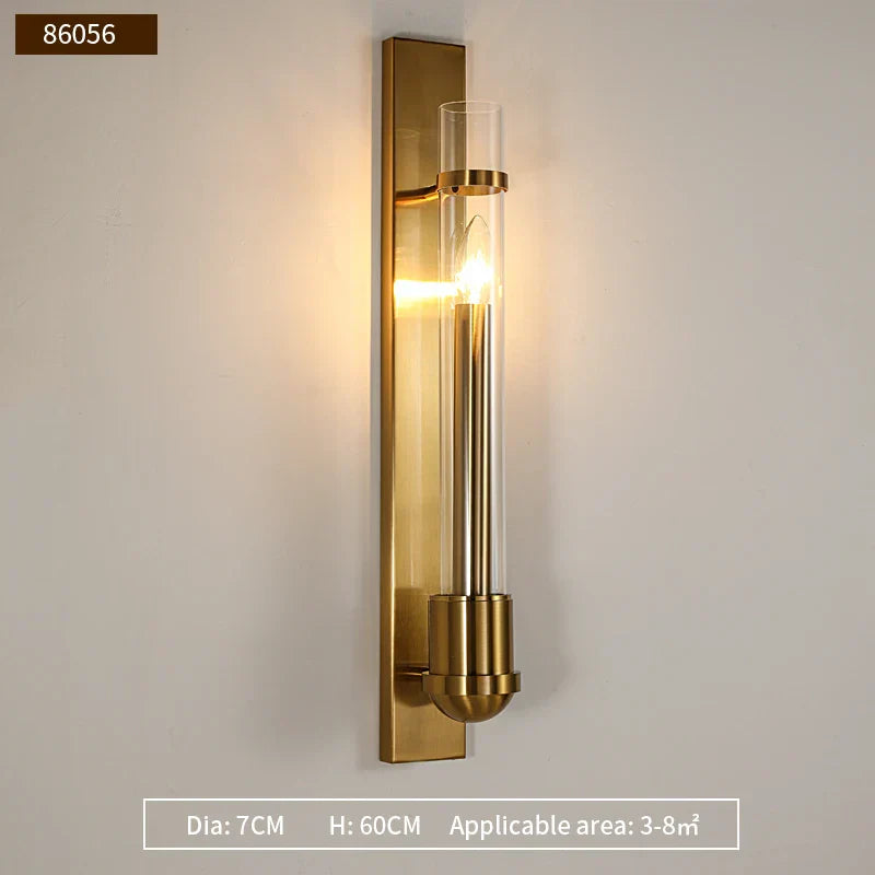 Elegant Modern American Style Wall Lamp - Golden Luminaire Perfect for Creating a Home Atmosphere in the Living Room, Bedroom, and Aisle