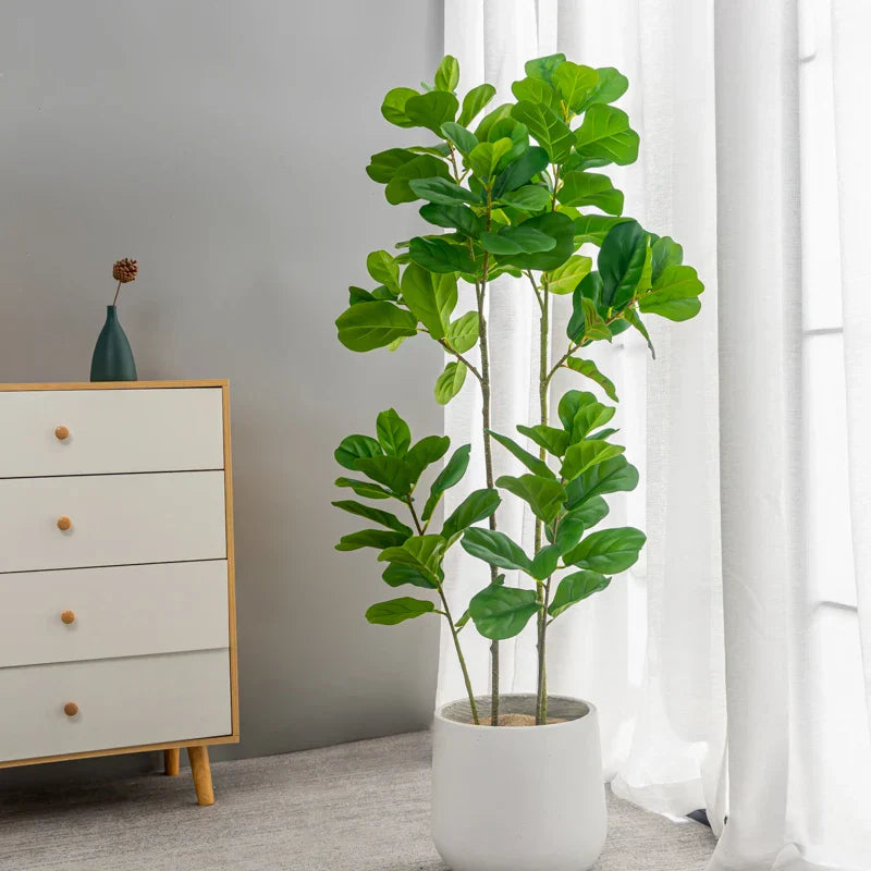 Dlight Decor 122cm Large Ficus Tree Branch with Tropical Rubber Leaves