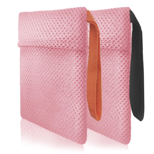 Beiskll 2 Pack Exfoliating Soap Bags Gentle RoughnessBar Soap Pouch and Soap SaverBody Scrubber Shower Sponge for Baths (Pink)