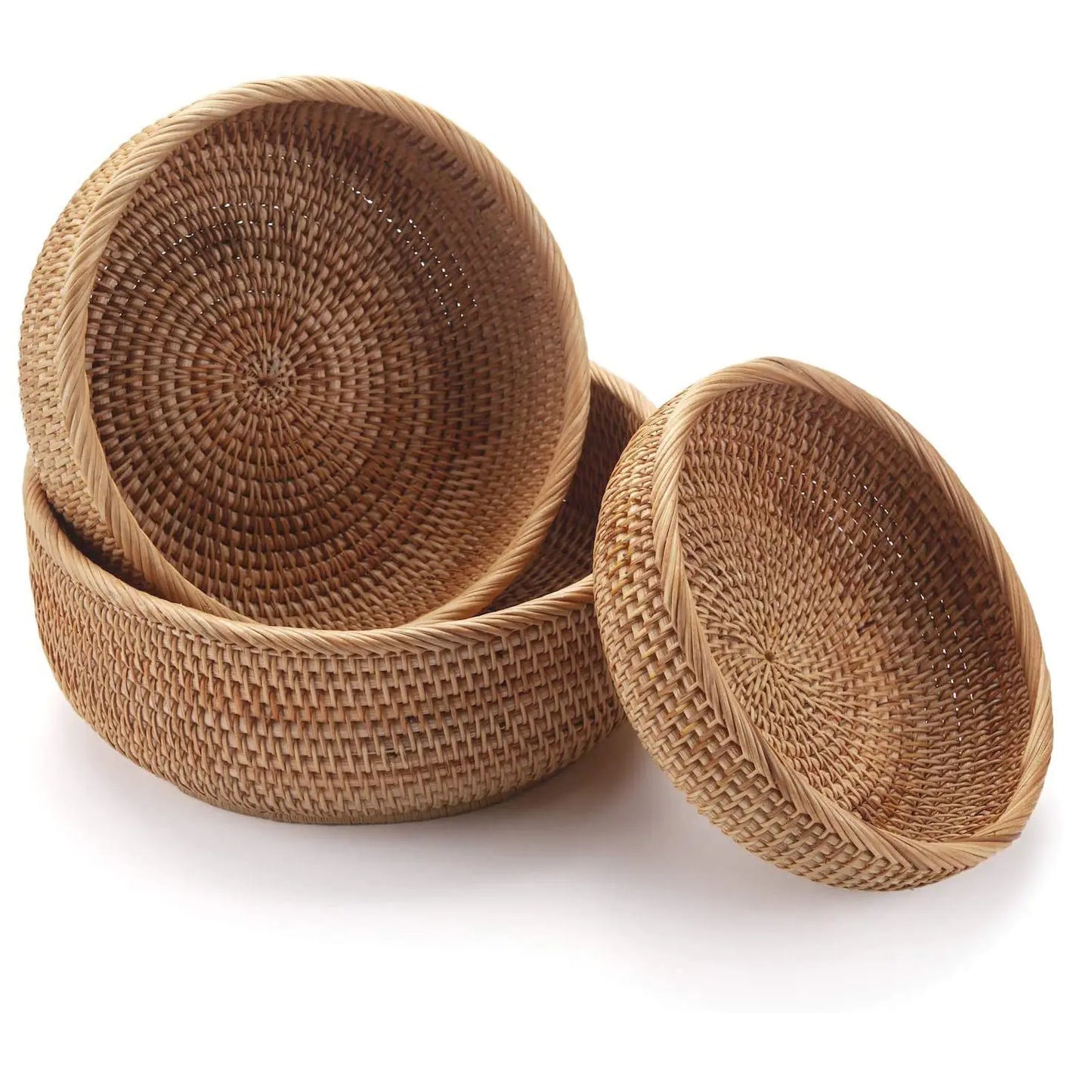 Handmade Vietnamese Wicker Candy Basket Set (3 Pieces)