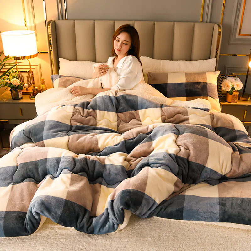 Winter Milk Velvet Lamb Fleece Duvet for Students