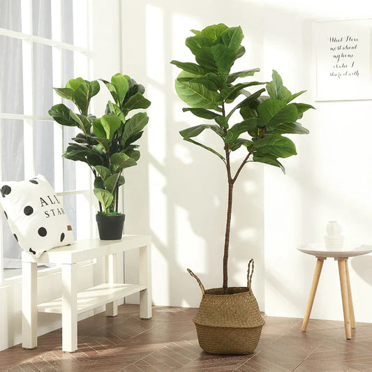 Dlight Decor 122cm Large Ficus Tree Branch with Tropical Rubber Leaves