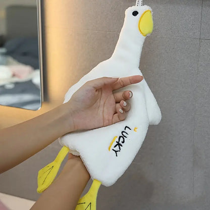 Cute Duck Hand Towel with Seamless Hook (1pc)