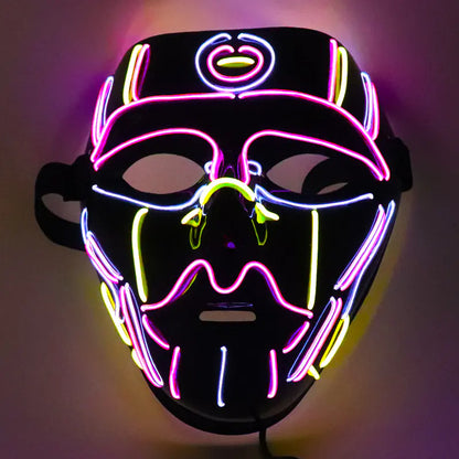 Creative LED Light-Up Mask for Halloween Party Decor