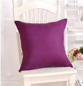 Solid Color Plush Pillow Covers for Sofa and Office