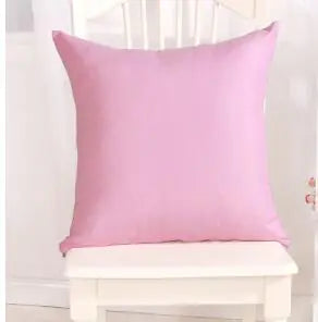 Solid Color Plush Pillow Covers for Sofa and Office