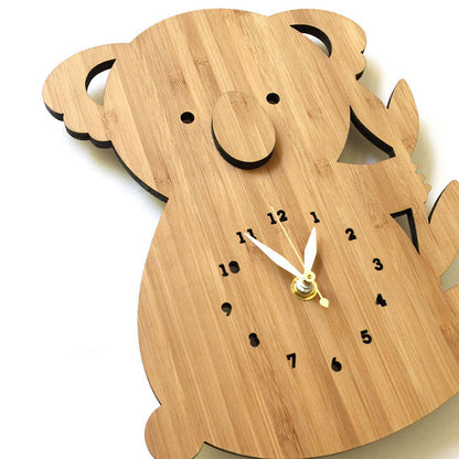 Bamboo Koala Bear Wall Clock - Quartz Decoration Clock