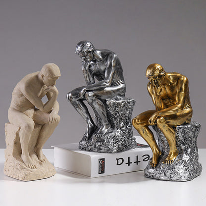 European Thinker Sculpture - Creative Home Decor Accent