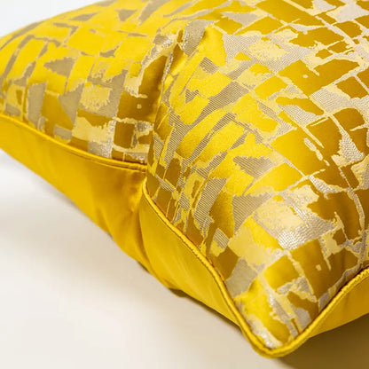 Golden Geometric Square Pillowcase for Home Decor