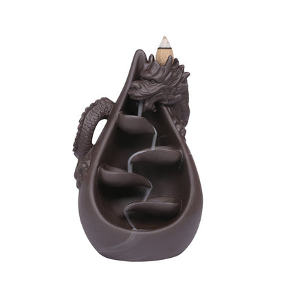 Chinese Dragon Backflow Incense Burner Home Decor