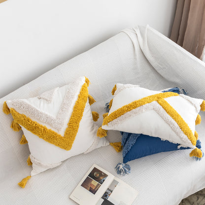 Bohemian Colorful Geometric Embroidered Throw Pillow