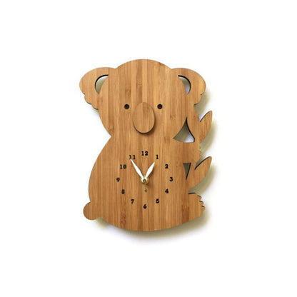 Bamboo Koala Bear Wall Clock - Quartz Decoration Clock