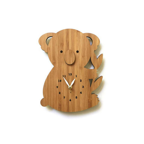Bamboo Koala Bear Wall Clock - Quartz Decoration Clock