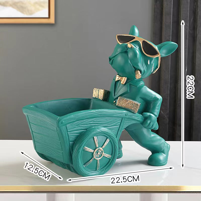 Key Holder and Decorative Tray with Bulldog Design