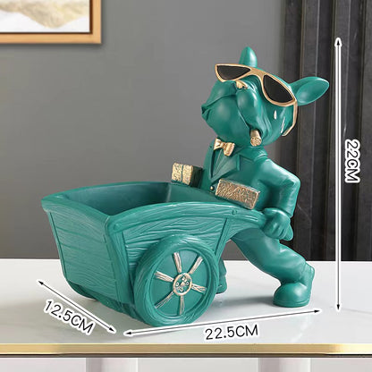 Key Holder and Decorative Tray with Bulldog Design
