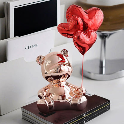 Luxury Electroplated Balloon Bear Decor for Home