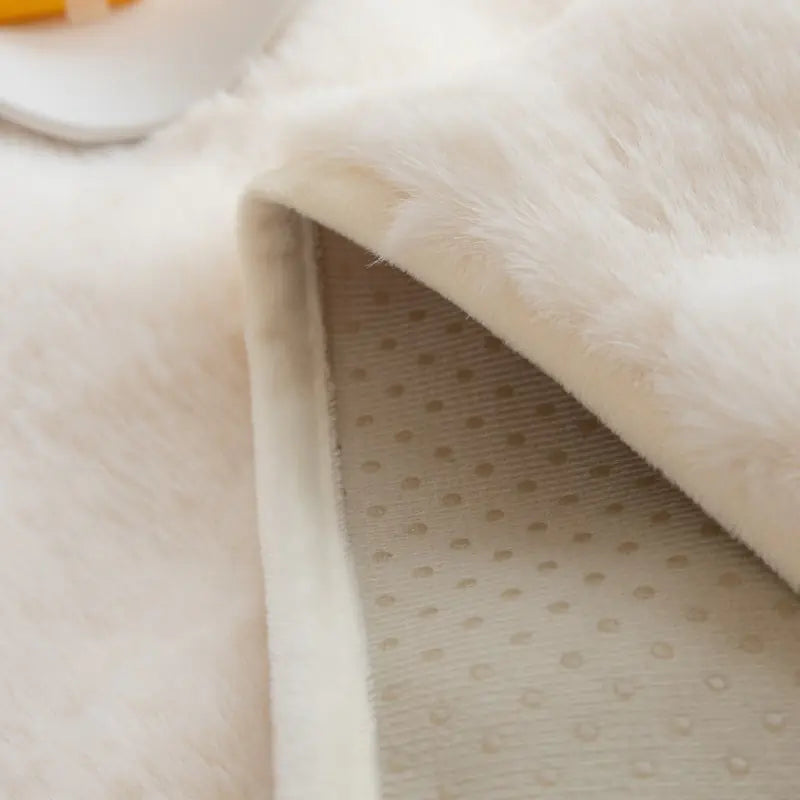 French Cream Bubble Massage Plush Window Cushion Mat