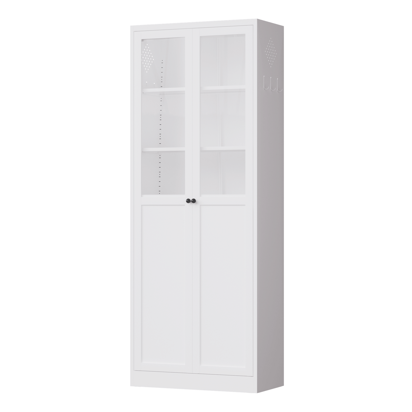 72" Metal Kitchen Pantry Cabinet with Doors & Shelves, Tall Heavy-Duty Adjustable Storage Organizer, Tool-Free Assembly Freestanding Cabinet for Living Room, Bathroom, White - luxuryhomedecoridea.com