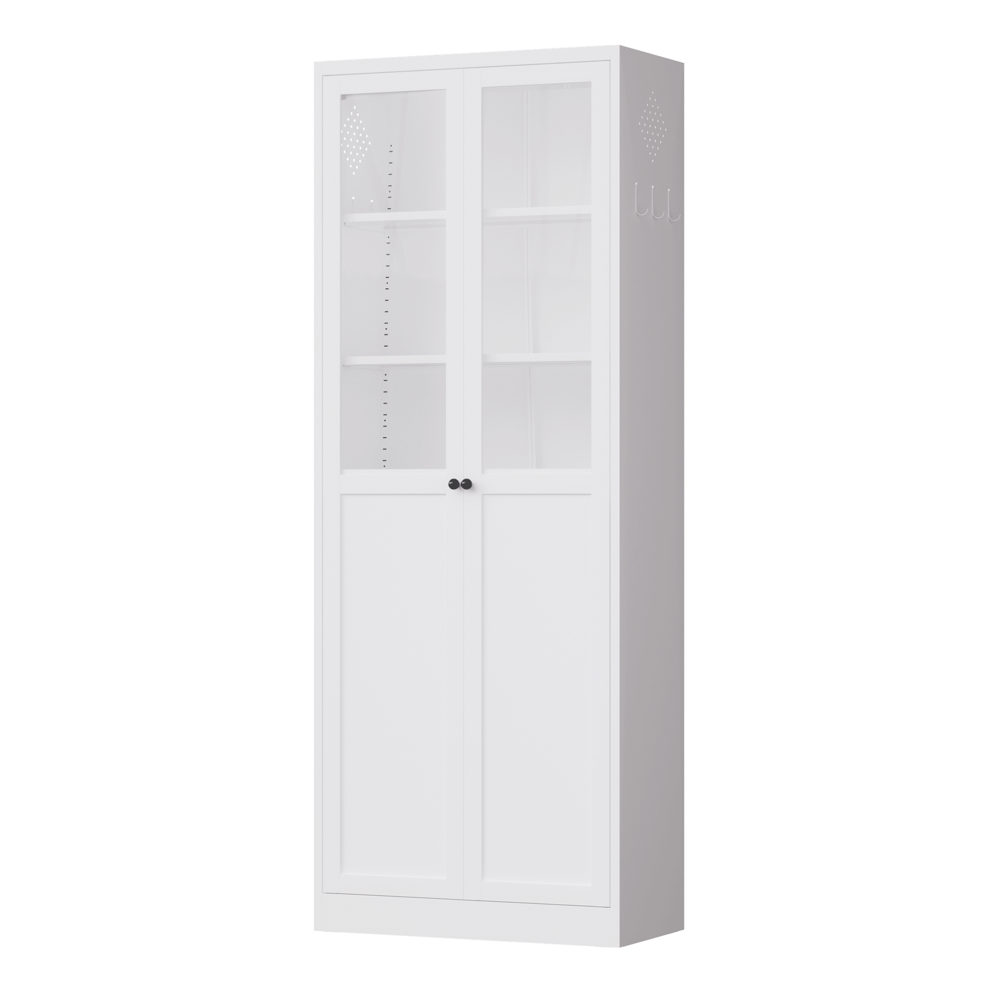 72" Metal Kitchen Pantry Cabinet with Doors & Shelves, Tall Heavy-Duty Adjustable Storage Organizer, Tool-Free Assembly Freestanding Cabinet for Living Room, Bathroom, White - luxuryhomedecoridea.com