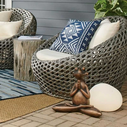 1pc Miniature Meditation Yoga Frog Resin Statue, For Desktop Living Room Bedroom Office Book Shelf Garden Outdoor Decoration, Home Decoration - luxuryhomedecoridea.com