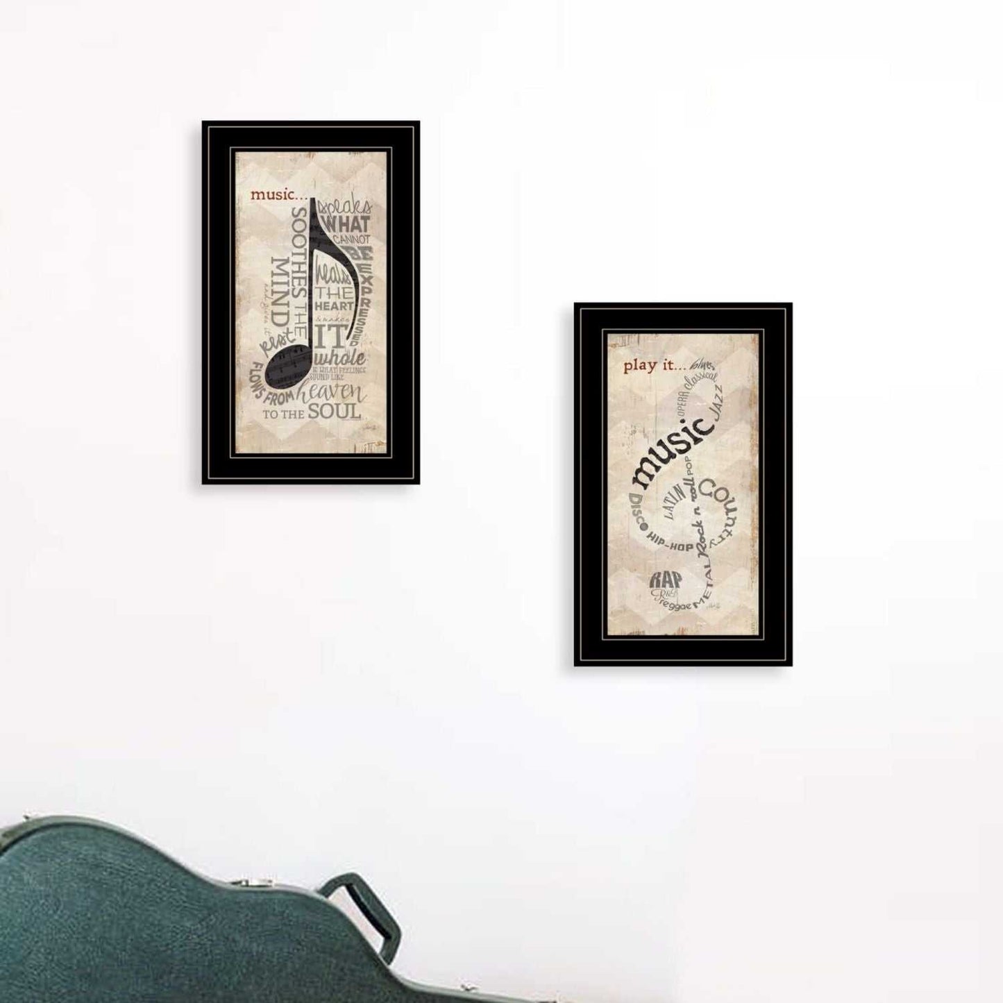 Trendy Decor 4U "Music" Framed Wall Art, Modern Home Decor Framed Print for Living Room, Bedroom & Farmhouse Wall Decoration by Marla Rae - luxuryhomedecoridea.com