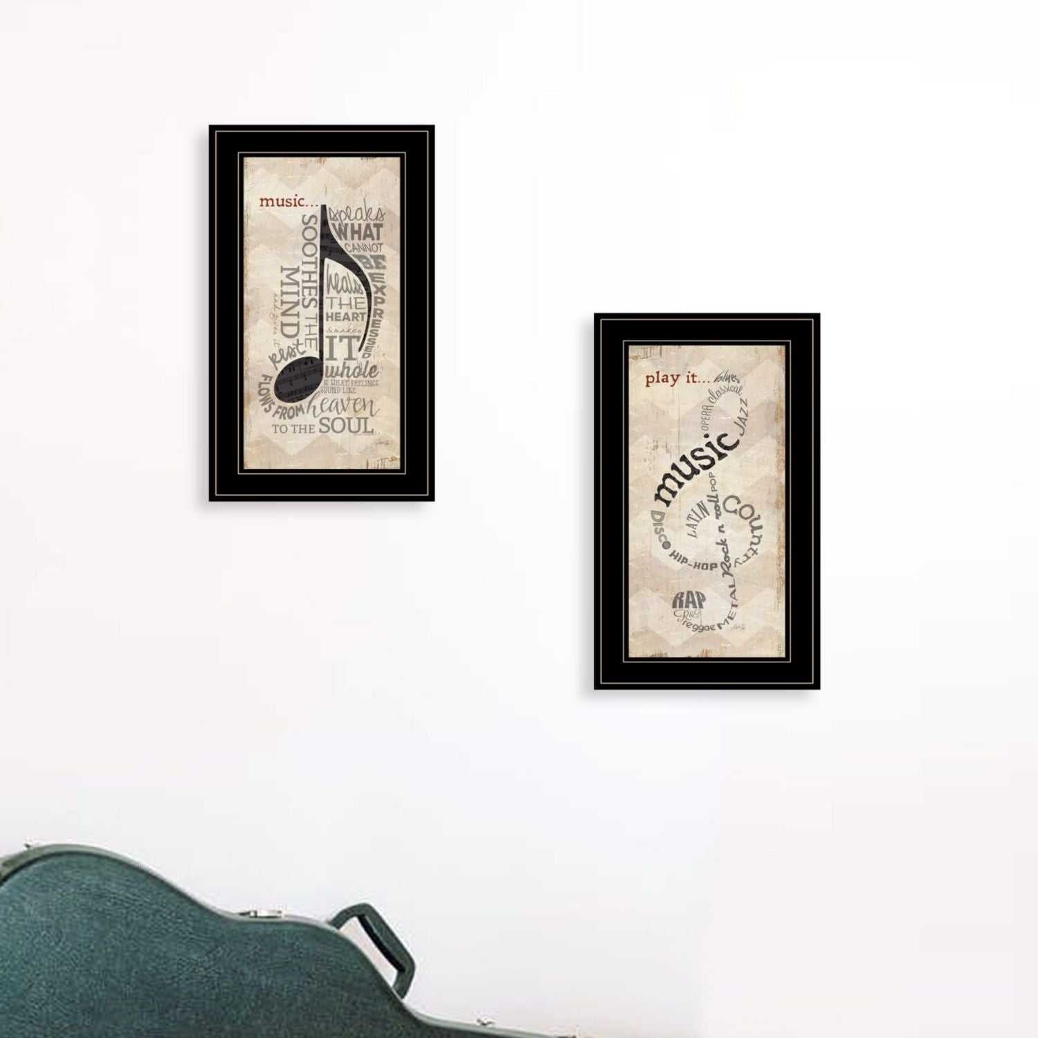 Trendy Decor 4U "Music" Framed Wall Art, Modern Home Decor Framed Print for Living Room, Bedroom & Farmhouse Wall Decoration by Marla Rae - luxuryhomedecoridea.com