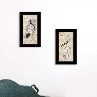 Trendy Decor 4U "Music" Framed Wall Art, Modern Home Decor Framed Print for Living Room, Bedroom & Farmhouse Wall Decoration by Marla Rae - luxuryhomedecoridea.com