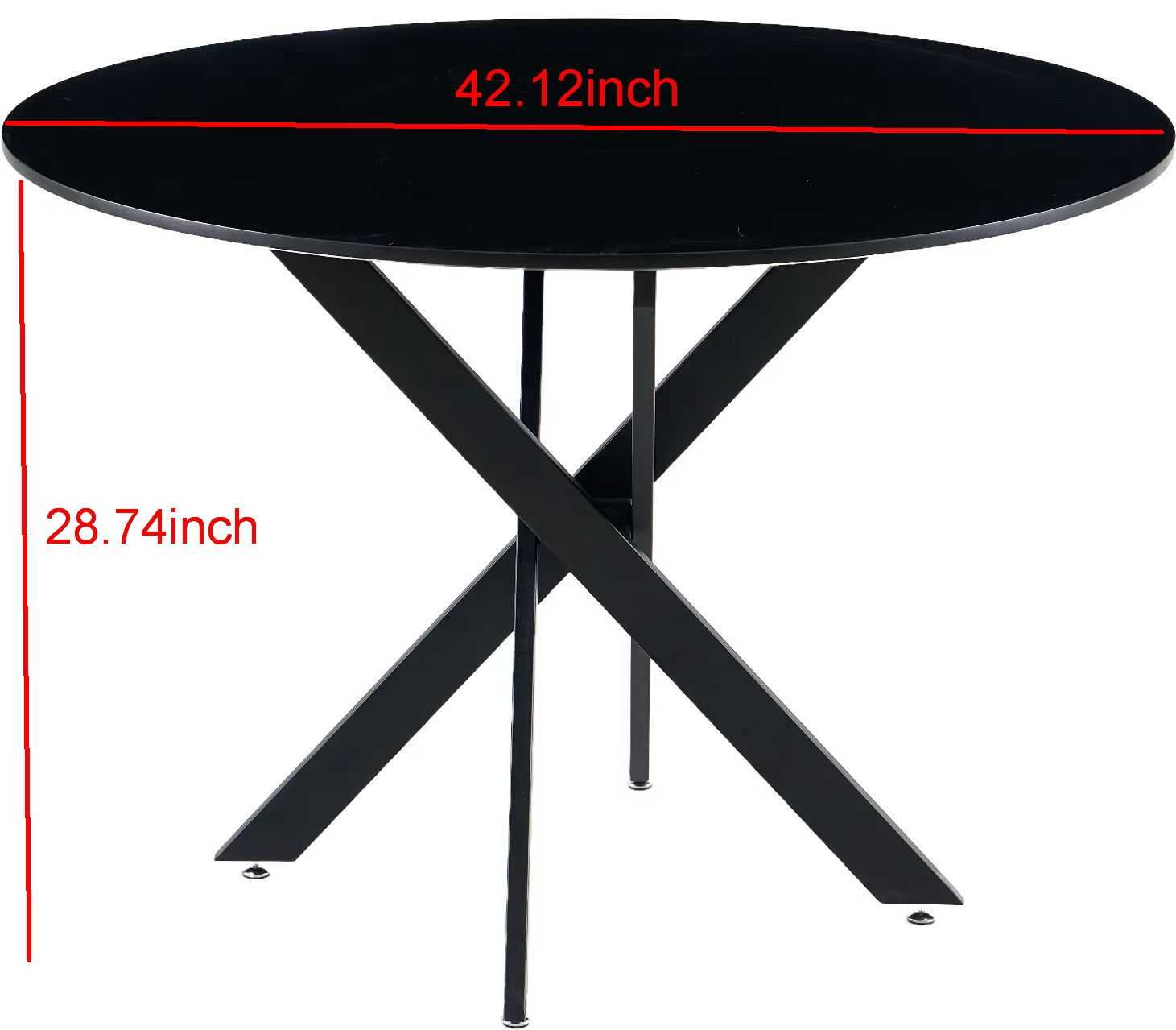 42.1" Table Mid-century Dining Table for 4-6 people With Round Mdf Table Top, Pedestal Dining Table, End Table Leisure Coffee Table,cross leg - luxuryhomedecoridea.com