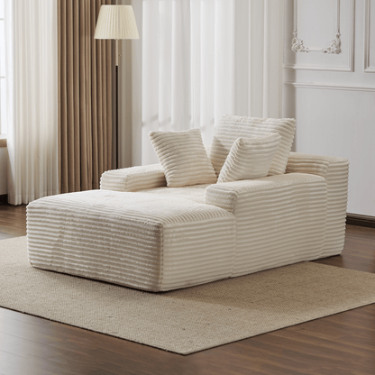 Double Chaise Lounge Chair Indoor,Oversized Upholstered Sleeper Cloud Couch,Deep Seat Luxury Sofa Bed,Sectional Sofa Chaise Love-seat,Corduroy Reading Chair for Living Room,No Assembly Required - luxuryhomedecoridea.com