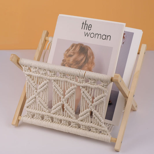 Xemussa 1pc Newspaper Baskets, Magazine Rack, Cotton Rope Woven Magazine Holder, Standing Boho Basket, Book Basket for Newspapers, Magazines, Books, Living Room, Bathroom, Office luxury home decor