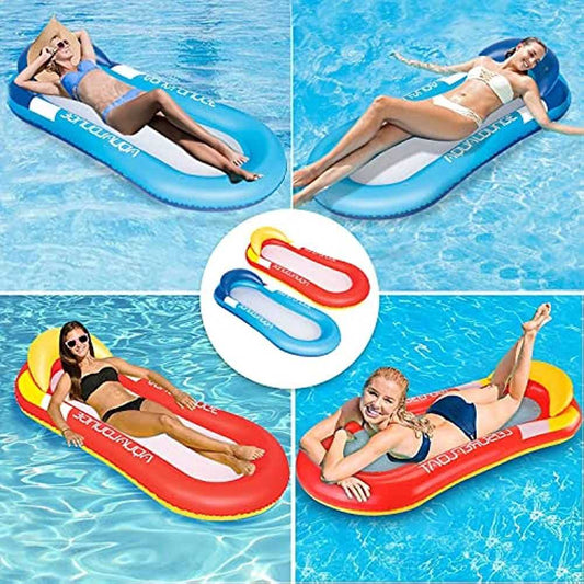 BLUEGALA Swimming Pool Floating Hammock; Inflatable Floating Raft; Summer Swimming Pool Inflation Floating Bed Float Pool Lounge Floating Chair Float Recliner Water Toy for Men Women - luxuryhomedecoridea.com