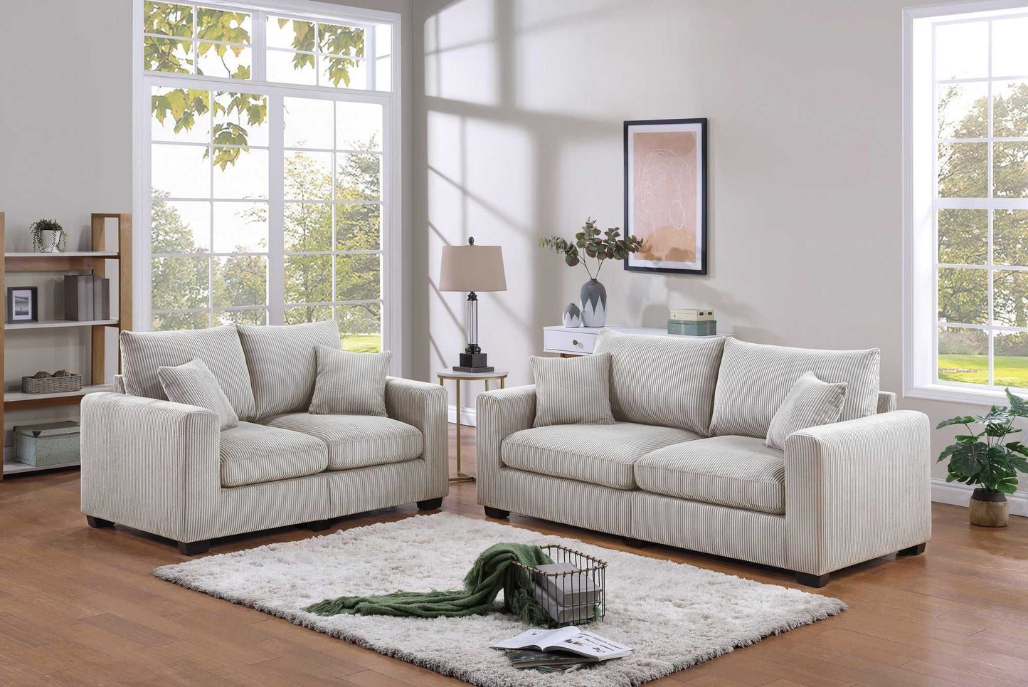 Sofa And Leseat Pillows Sqare Arms Plush Couch - luxuryhomedecoridea.com