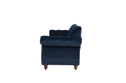 Formal Luxury Look 1pc Indigo Velvet Sofa w Pillows Living Room Furniture Couch - luxuryhomedecoridea.com
