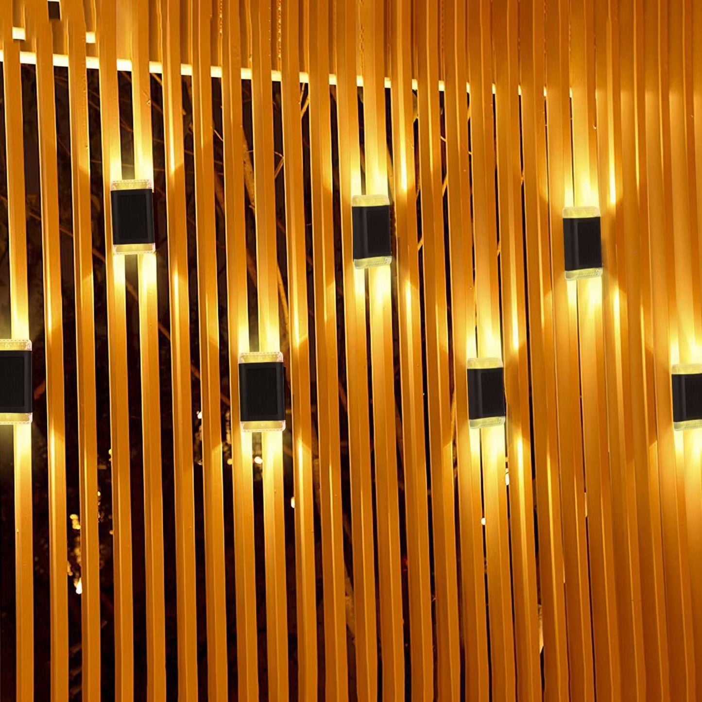 4Pack Solar Powered Wall Sconce Light IP55 Waterproof Rechargeable Optical Sensor Lamp Warm Yellow Lighting Lamp for Outdoor Fence Path Deck Patio - luxuryhomedecoridea.com