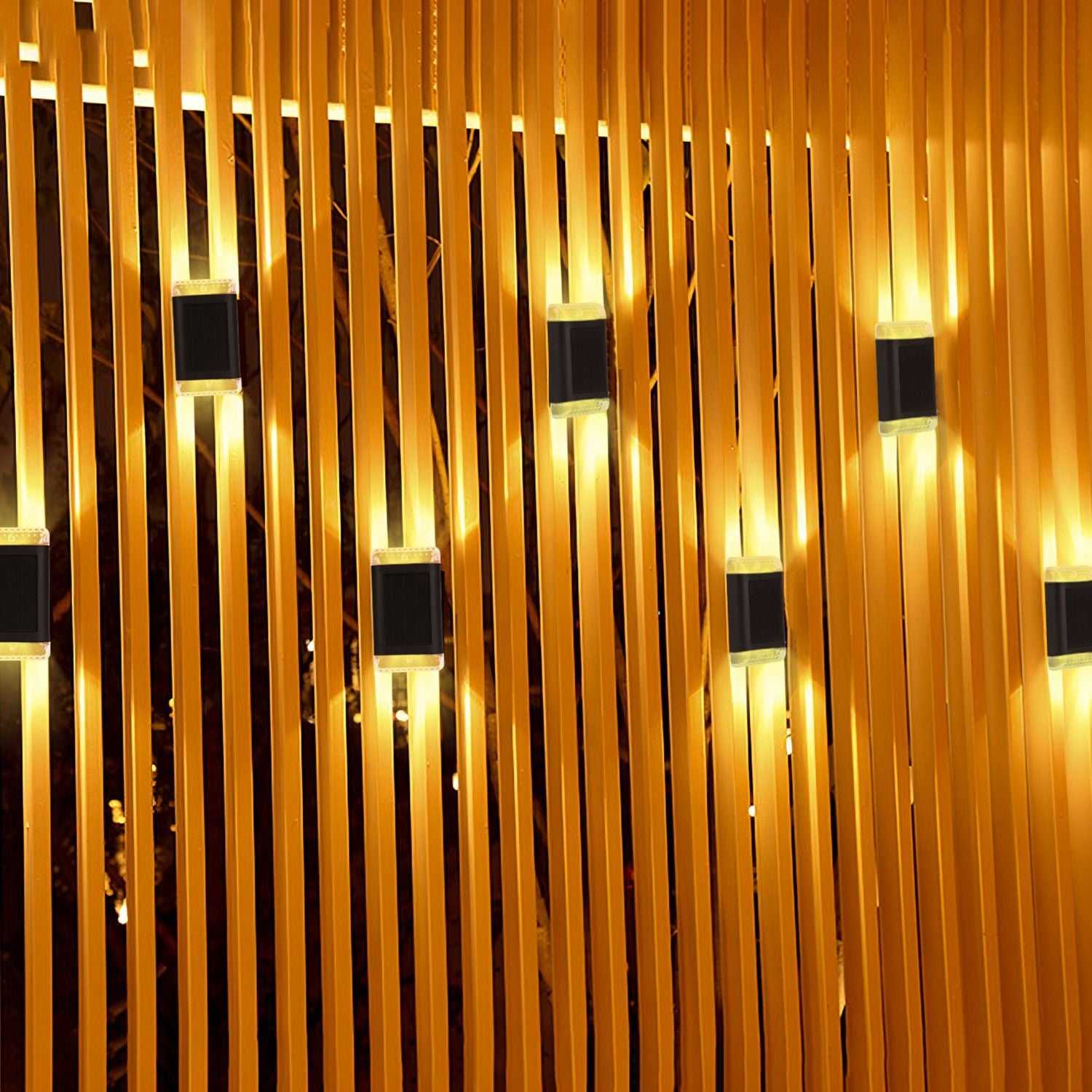 4Pack Solar Powered Wall Sconce Light IP55 Waterproof Rechargeable Optical Sensor Lamp Warm Yellow Lighting Lamp for Outdoor Fence Path Deck Patio - luxuryhomedecoridea.com