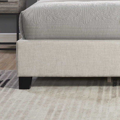 Nantarre Fabric Button Tufted Wingback Upholstered Bed with Nail Head Trim, Beige - luxuryhomedecoridea.com