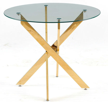 42.1" Table Mid-century Dining Table for 4-6 people With Round Mdf Table Top, Pedestal Dining Table, End Table Leisure Coffee Table,cross leg - luxuryhomedecoridea.com