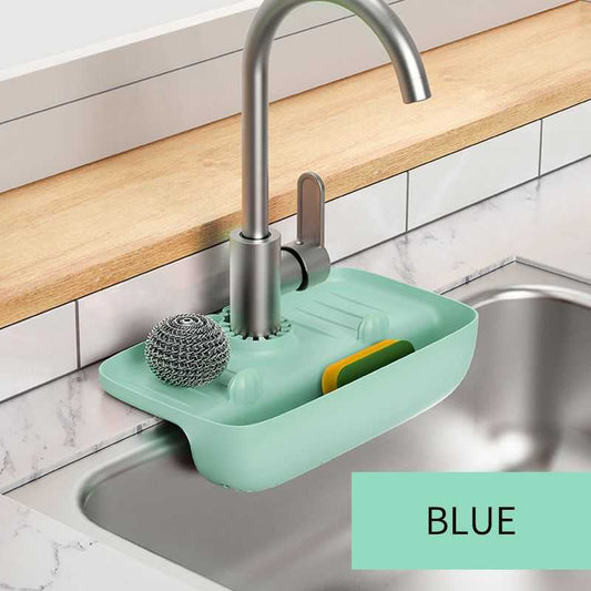 1pc Splash Guard For Sink Faucet; 10.63"x5.51"; Faucet Drain Rack; Super Absorbent Fast Drying Mat Sink Gadgets; Drip Catcher For Kitchen; Drain Storage Rack For Kitchen Rag And Sponge Brush - luxuryhomedecoridea.com