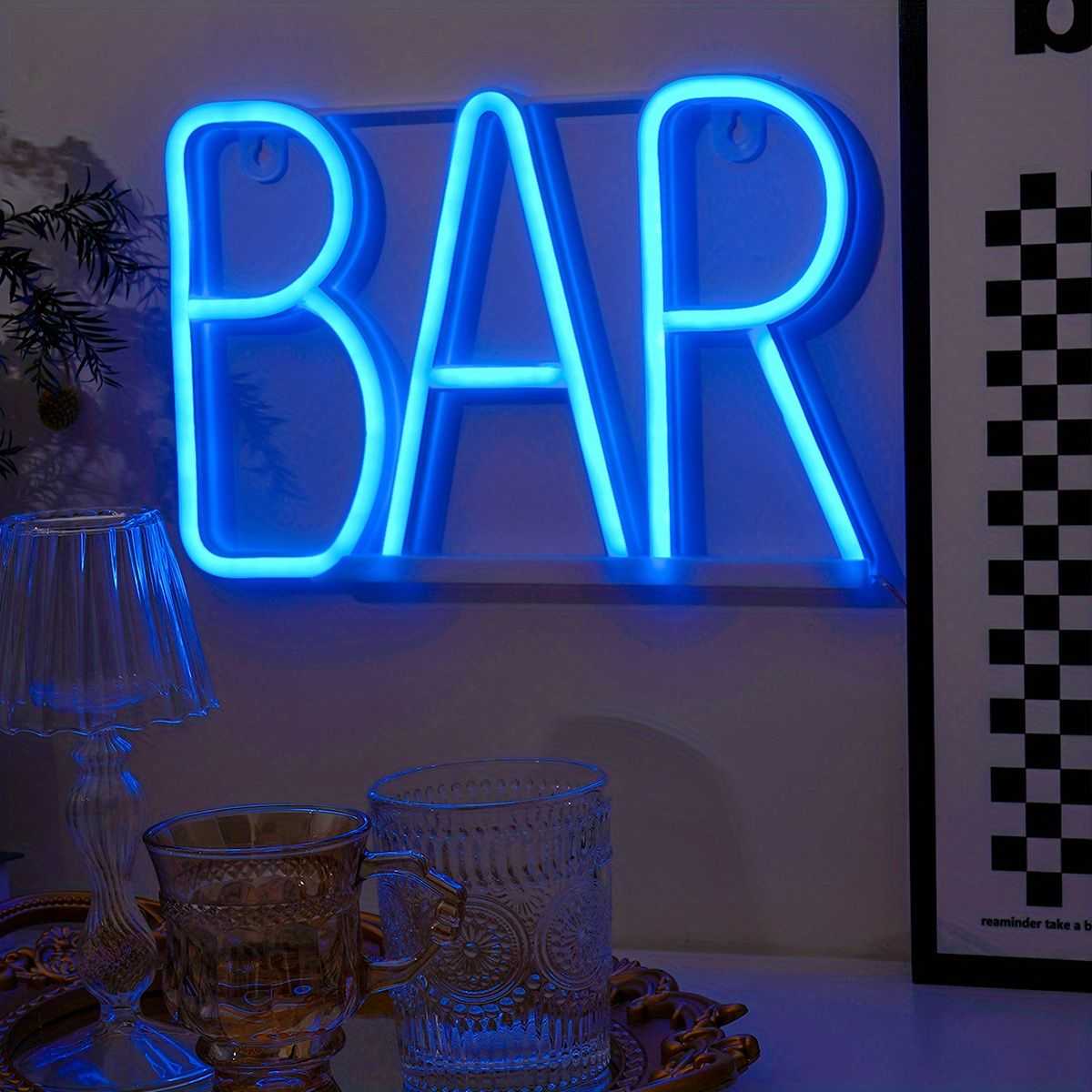 1pc, BAR Neon Light, LED Business Bar Sign Light On Off Switch Open Bright Light Neon, Without Battery - luxuryhomedecoridea.com