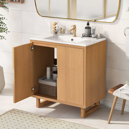 30" Bathroom vanity Set with Sink, Combo Cabinet, Bathroom Storage Cabinet, Solid Wood Frame - luxuryhomedecoridea.com
