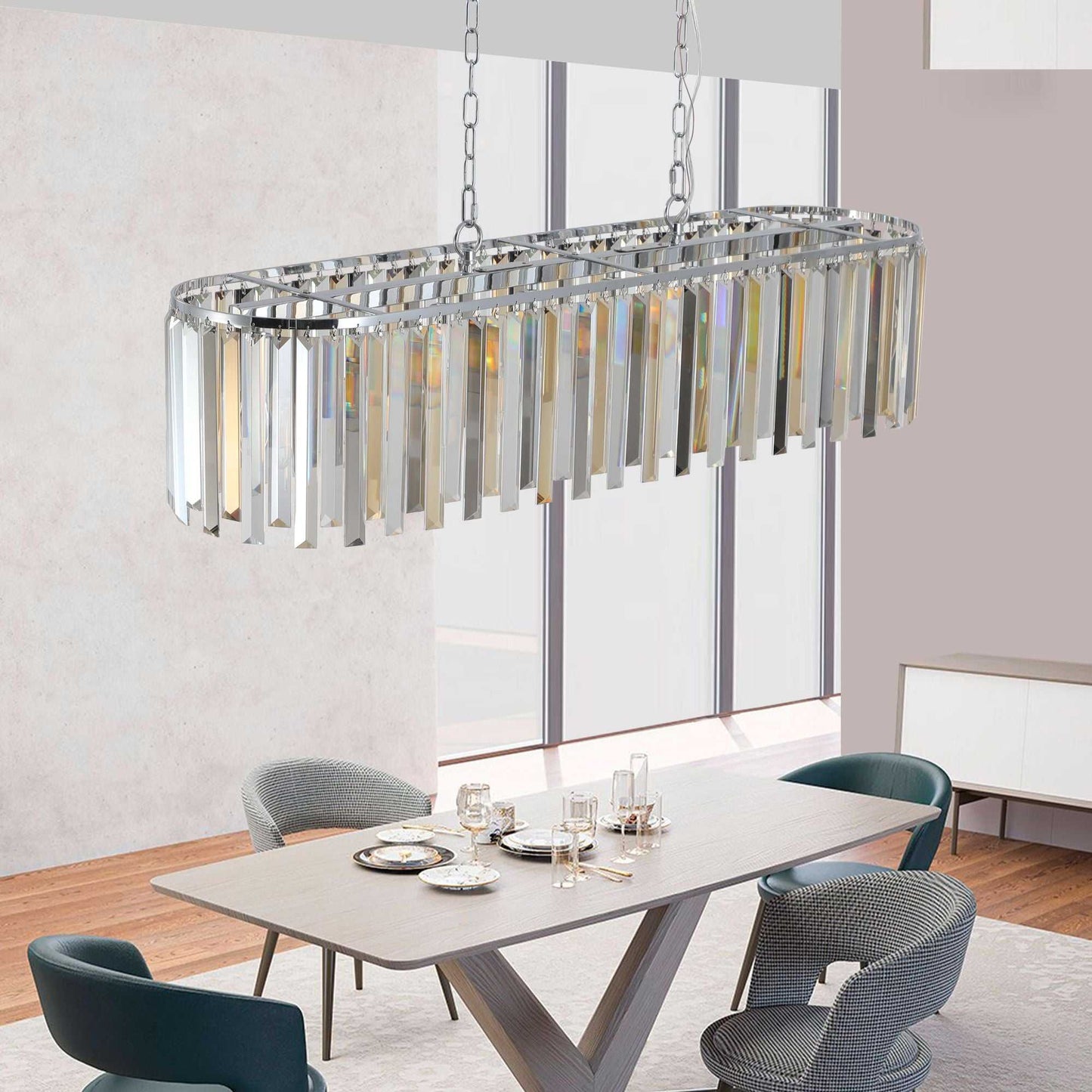 Oval Crystal ceiling chandelier Luxury Home Decor Light Fixture (No Bulbs) - luxuryhomedecoridea.com