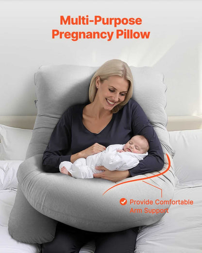 VEVOR G-Shaped Full Body Support Pillow with Removable & Washable Cover, Soft and Breathable Body Pillow for Back, Belly, Hips, Legs Relief - luxuryhomedecoridea.com