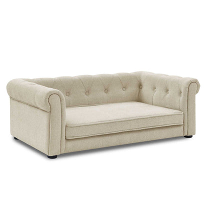 Elegant Rectangle Pet Bed for Medium and Large Dogs, Durable Elevated Dog Sofa Bed, Comfortable Dog Couch, Modern and Stylish Dog Sofa for Large Dogs,Beige - luxuryhomedecoridea.com