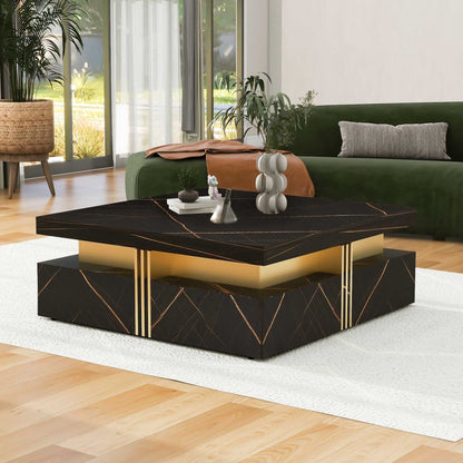 Modern Square Storage Coffee Table With 4 Drawers - luxuryhomedecoridea.com