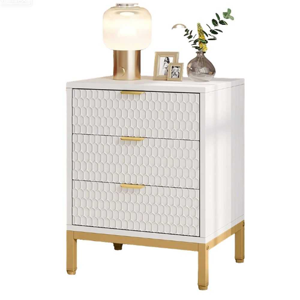 Modern bedside table, Nightstand, high bedside table with multiple drawers, with storage - luxuryhomedecoridea.com