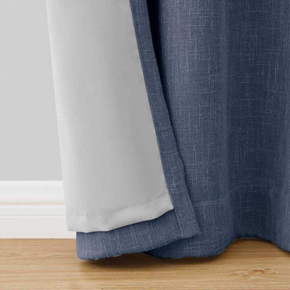 Woven Textured Grommet Blackout Curtain Panel, 1-Piece, Blue, 50" W x 84" L - luxuryhomedecoridea.com