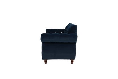 Formal Luxury Look 1pc Indigo Velvet Loveseat w Pillows Living Room Furniture 2-Seat Couch - luxuryhomedecoridea.com